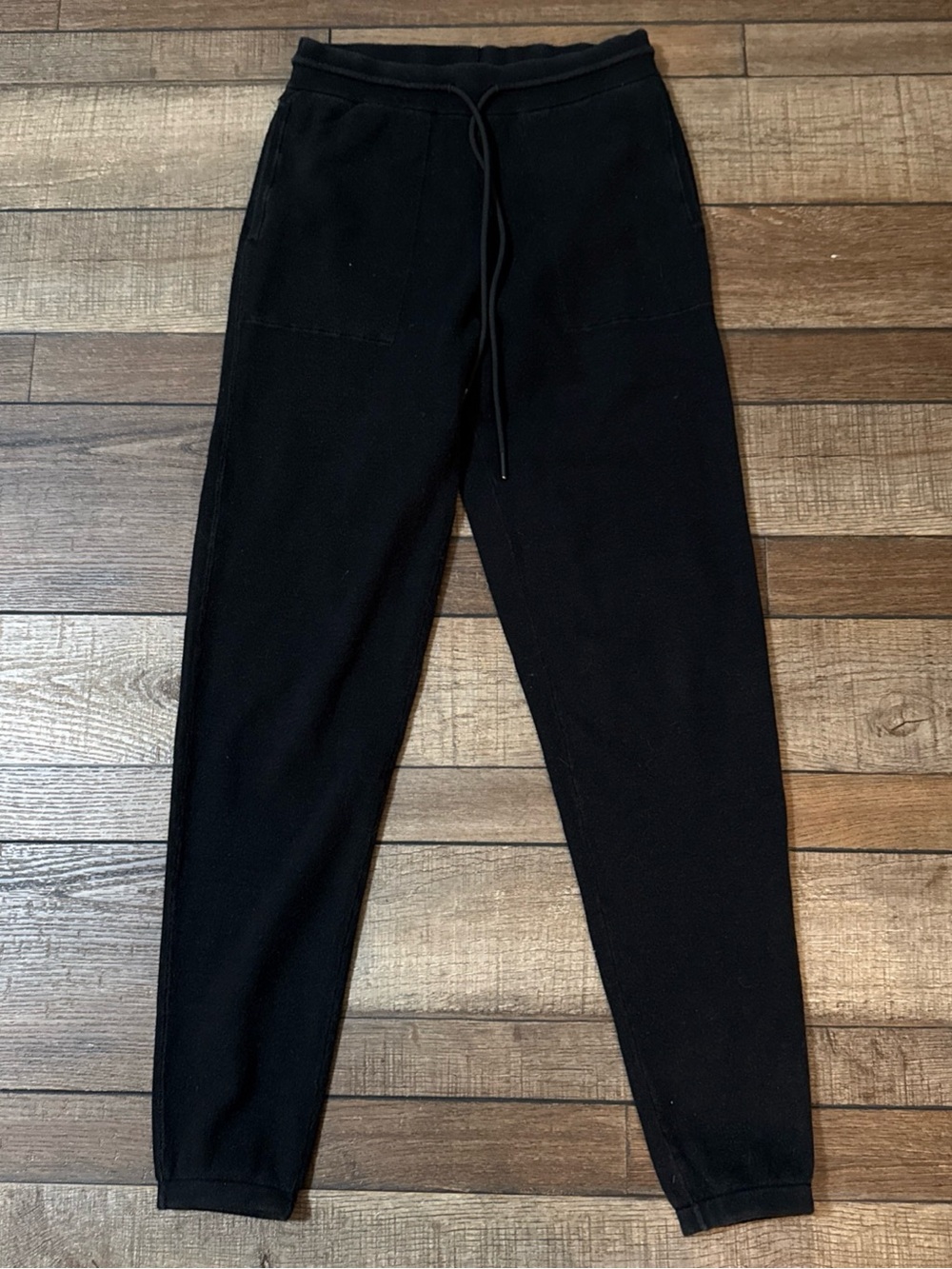 NAADAM Black Knit Joggers with Drawstring Waist